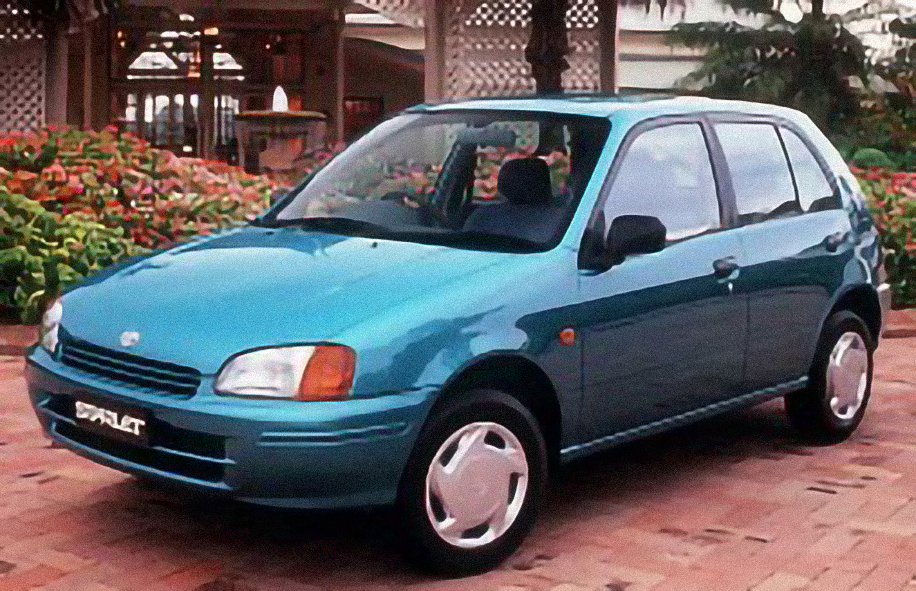 Toyota Starlet – årsmodell 1998 i bild Bild på Toyota Starlet – årsmodell 1998